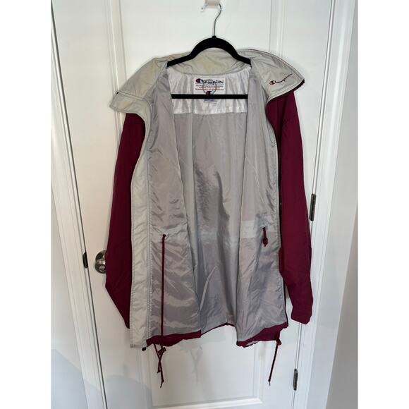 Vintage Champion Red Full-Zip Hooded Windbreaker Jacket Men’s XL - Picture 8 of 10